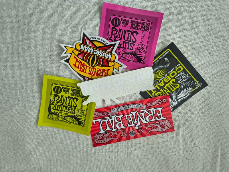 Ernie Ball Guitar Sticker Lot! Plus free mystery guitar picks! image 1