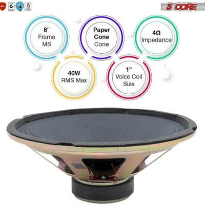 5Core 8" Guitar Speaker for Guitar Amplifier Universal Replacement 40W RMS Golden SP 872 G GTR image 3