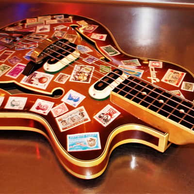 DEFIL MAMBO Bass 1968 Vintage Acoustic Electric like Hofner. By the Artist El Daga. One of a kind. image 8