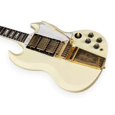 Gibson Custom 1963 Les Paul SG Custom Reissue 3-Pickup w/ Maestro Vibrola VOS Classic White image 10