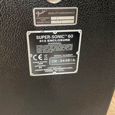 Fender Super-Sonic 60 212 Enclosure 120-Watt 2x12" Guitar Speaker Cabinet 2010 - Present - Black image 12