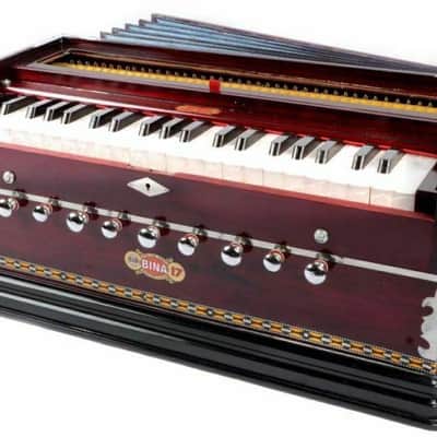 Handmade Harmonium  BINA Standard 9 Stopper Multifold Bellow 42 Keys Two Reeds 3½ Octave 2022 - Natural image 4