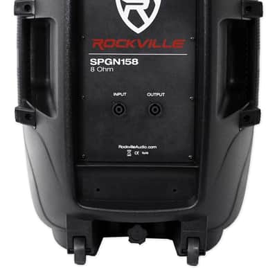(2) Rockville SPGN158 15" Passive 1600w DJ PA Speakers+LED Stands+Remote+Cables image 8