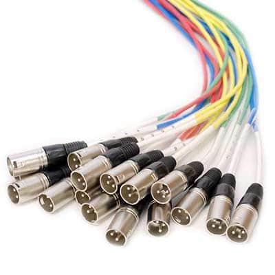 16 Channel XLR TRS Combo Splitter Snake Cable Two 15' XLR trunks - Rack Mounts image 5