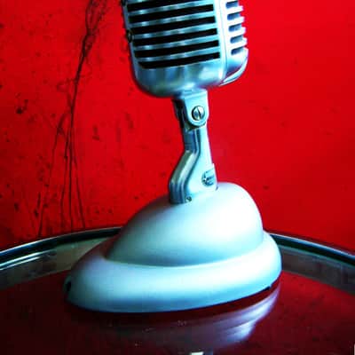 Vintage 1940's Shure 55 / 55S dynamic microphone satin chrome w S-36 desk stand Elvis 55S # 8 image 11