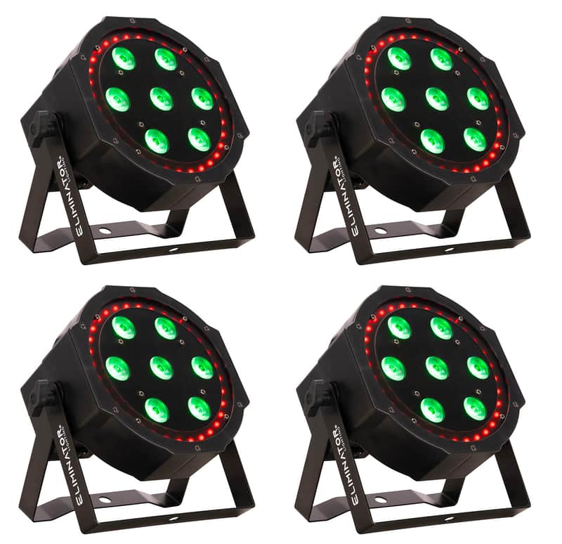 (4) Eliminator Lighting LP 8R 7 × 8w RGBW LED DMX DJ Par Wash Stage Up-Lights image 1
