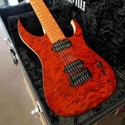 Schecter USA CUSTOM SHOP Keith Merrow KM-7 Hybrid – Vintage Sunburst 7-String w/ Black Tolex Merrow Case (2024) image 4