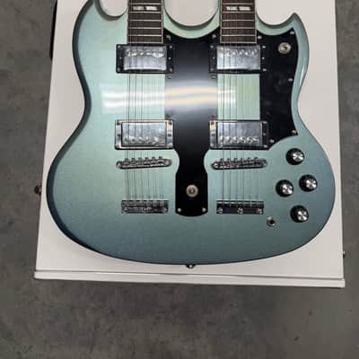 Brandon’s Custom Shop Double Neck 12/6 - Aqua Green image 3