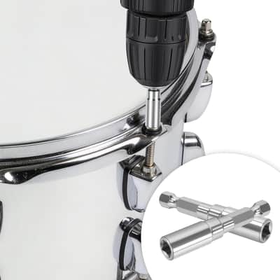Drum Key Set – 4-Pack, T-Style Drum Keys x2, Drill Bit Drum Key x1 & Crank Handle Drum Key x1, Universal Tuning Tool Kit for Snare, Drum Set & Percussion image 3