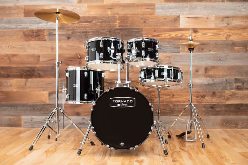 Mapex Tornado 3 Compact 5 Piece Drum Kit, Black With Hardware, Cymbals And Stool image 1