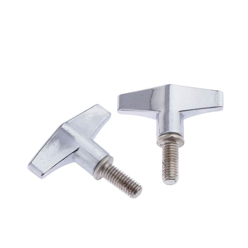 2 pk 8mm X 15mm Wing Screws T Handle Bolt for Cymbal Snare Tom Stands & Mounts 8MWS1 image 1