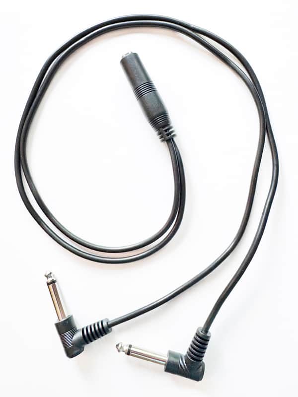 2FT Drum Y-Cable Splitter for Alesis Right / L-Angle Cord 1X TRS to 2X TS image 1