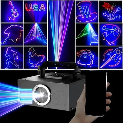 DJ Laser Light with App Control, 3D Animation Laser Projector for Party, Supports Custom Drawings, Text Playback, Personalized Programming, Sound Activated Laser Machine for Stage, Disco, KTV, Bar image 1