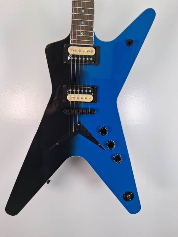 Dean ML 79 Classic Electric Guitar, Rosewood Fingerboard, Black to Blue Fade image 1