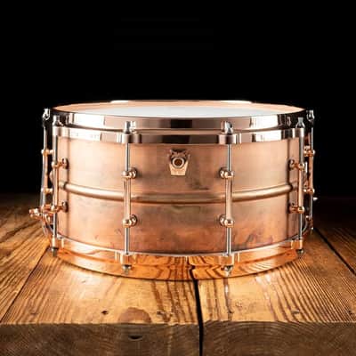 Ludwig LC663TC Copper Phonic 6.5x14" 10-Lug Snare Drum with Tube Lugs 2022 - Present - Raw Copper with Copper Plated Hardware image 6