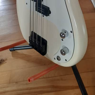 Lado 'The Hawk' 1980s Aged Olympic White Bass Guitar image 11