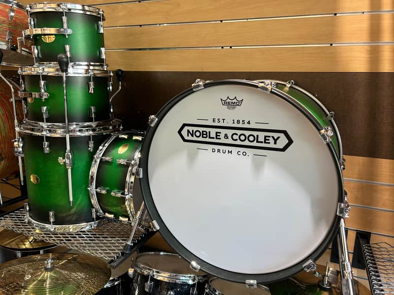 Noble&Cooley CD Maple 5Pc Drum Set 2025 - GREEN STAIN BLACK BURST image 1