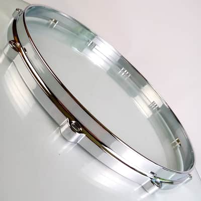 14"Die-Cast Snare Drum Rim 10Lug Batter Hoop Gretsch Style Chrome Top Side MINTY image 4