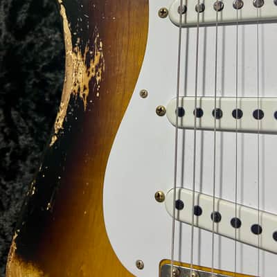Fender Custom Shop 70th Anniversary 1954 Stratocaster Heavy Relic Limited Edition 2024 - Wide fade 2-color sunburst image 17