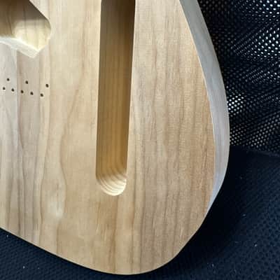 Hades Roasted Maple, Roasted clear Pine Telecaster Body Raw off the CNC image 4