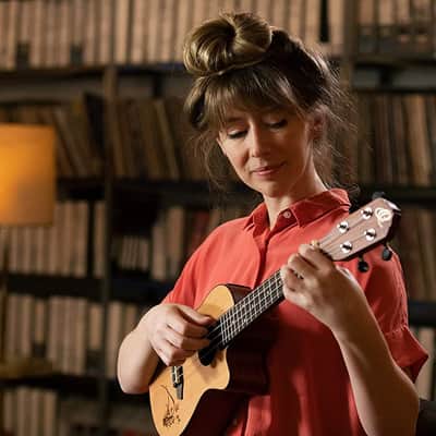Ortega Guitars, 4-String Bonfire Series Concert Acoustic-Electric Ukulele, Right-Handed, (RU5CE) image 7