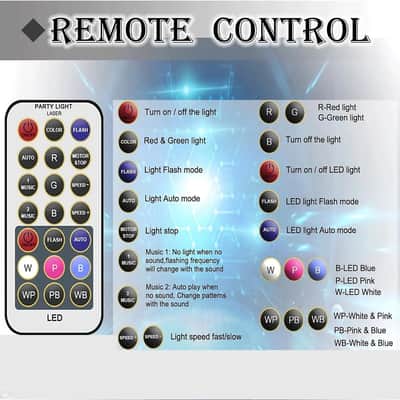 Party Lights,LED Disco Strobe Light,RGB Sound Activated with Remote Control Stage Lights,DJ Light Various Patterns Projector Effect for Bar Club Birthday Parties Christmas Holiday Decorations image 2