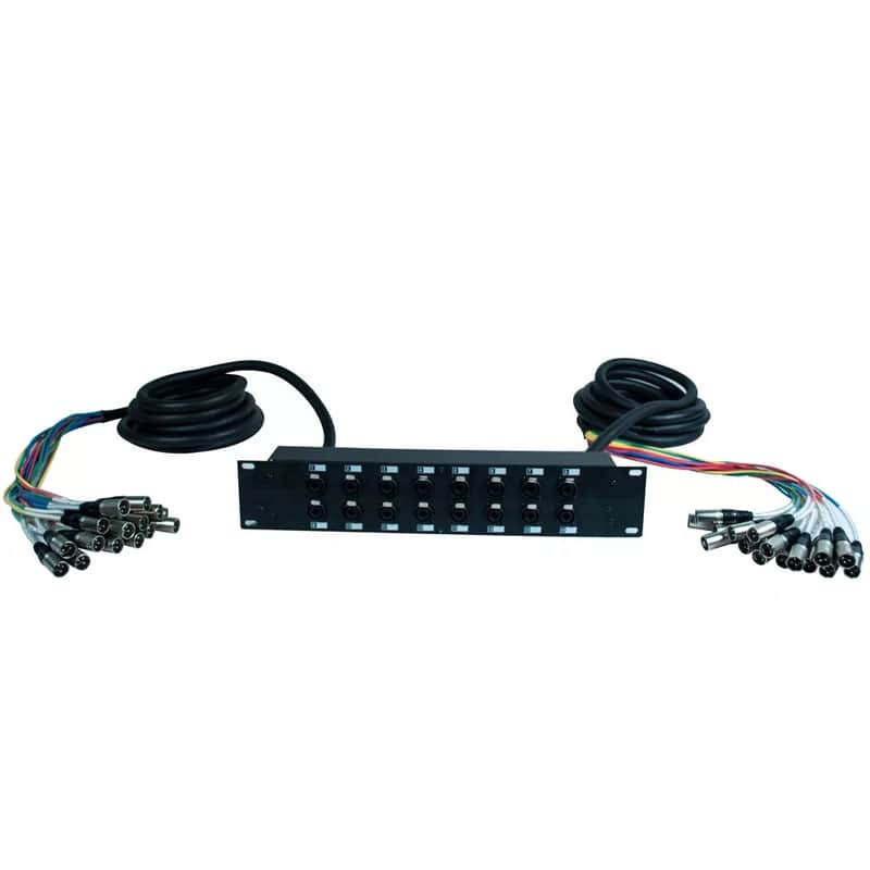16 Channel Xlr Trs Combo Splitter Snake Cable Two 15' Xlr Trunks - Rack Mounts image 1