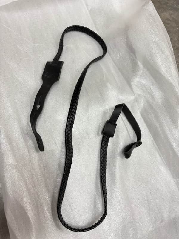 LM Flat Wound BLACK Braided Mandolin STRAP MDB-BK - LEATHER Ends - FIRE SALE image 1
