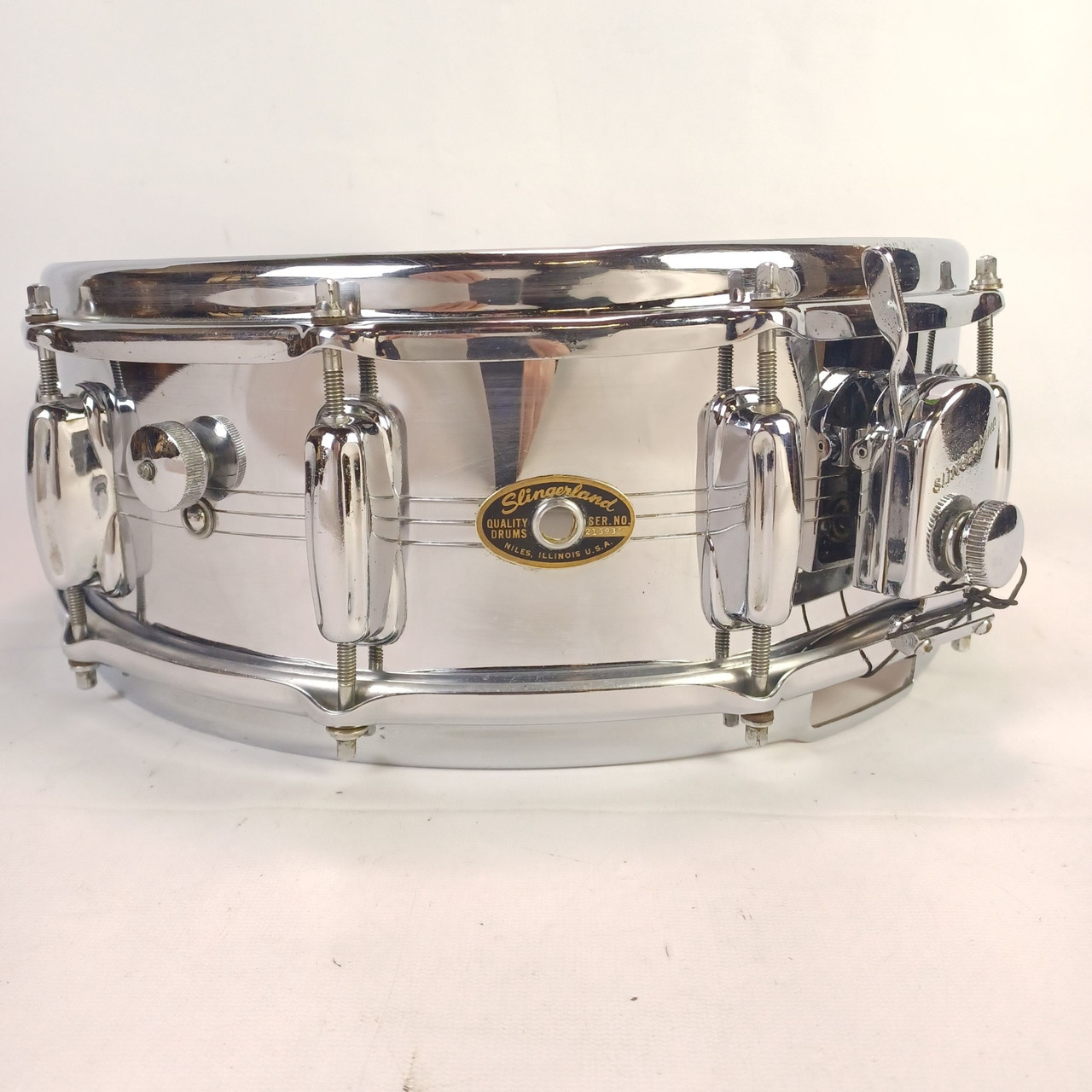 Slingerland 5x14"10-Lug Brass Gene Krupa COB Snare Drum Vintage 60s No.132 USA* — main photograph