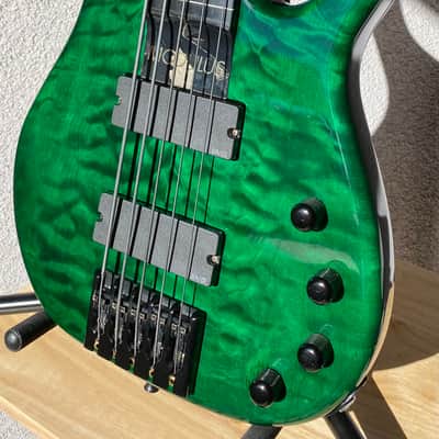 Modulus Graphite Quantum Q5 5-String Bass Guitar, 1997, Emerald Green image 1