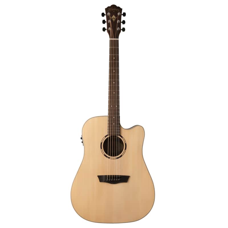 Washburn WLD20SCE Woodline 20 Dreadnought w/ Cutaway Natural image 1