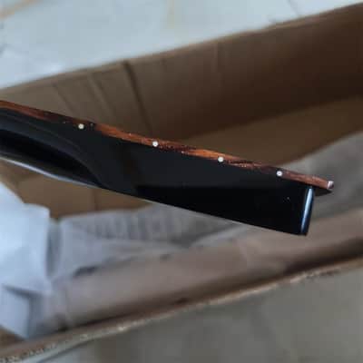 Fretless Electric guitar neck part 22 Fret 25.5 Inch Rosewood Black Gloss image 4