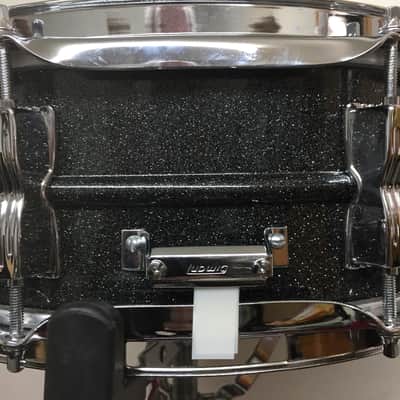 Ludwig LM404 Acrolite 5x14" 8-Lug Aluminum Snare Drum with Black/White Badge 1994 - 2012 - Black Galaxy Mint! image 7
