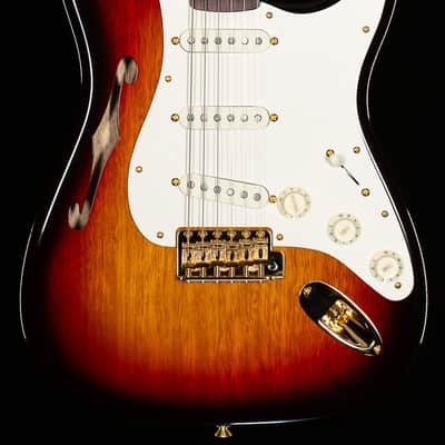 Fender Custom Shop Artisan Korina Thinline Stratocaster Chocolate 3-Tone Sunburst (247) image 3