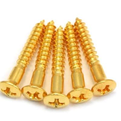 GS-0063-002 (5) Gold Mounting Screws for Tele® Guitar Bridge