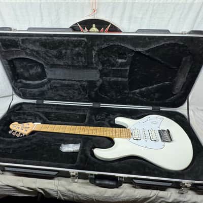Ernie Ball Music Man Silhouette HSH Hardtail Guitar with Case 2018 - White / Maple neck image 1
