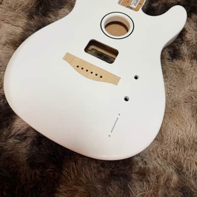 2025 Fender Finneas Artist Series Limited Edition American Acoustasonic Telecaster Body - Satin Arctic White image 1