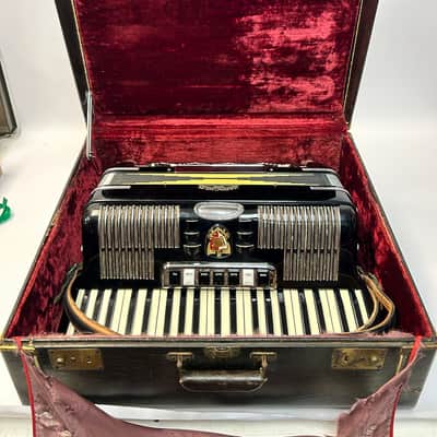 Black Harmonium Piano Accordion LMH 41 120 Made in Italy image 1