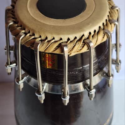 Handmade Traditional Indian Naal Drum - Dark Brown with Hand-Painted Decoration image 3