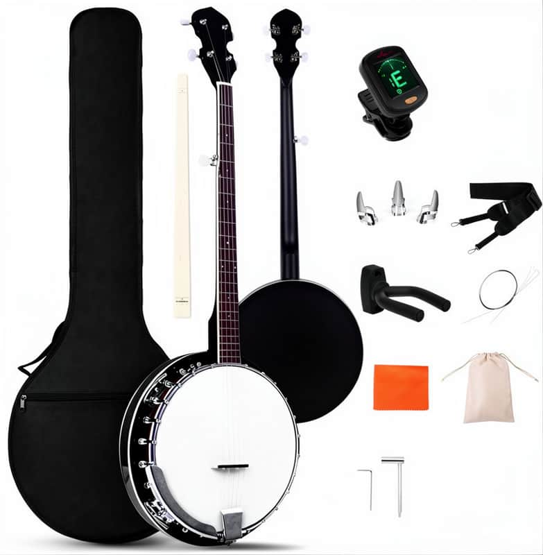 Banjo 5 String Full Size Banjoes Set, 38 Inch Beginner Banjo Kit with Resonator image 1