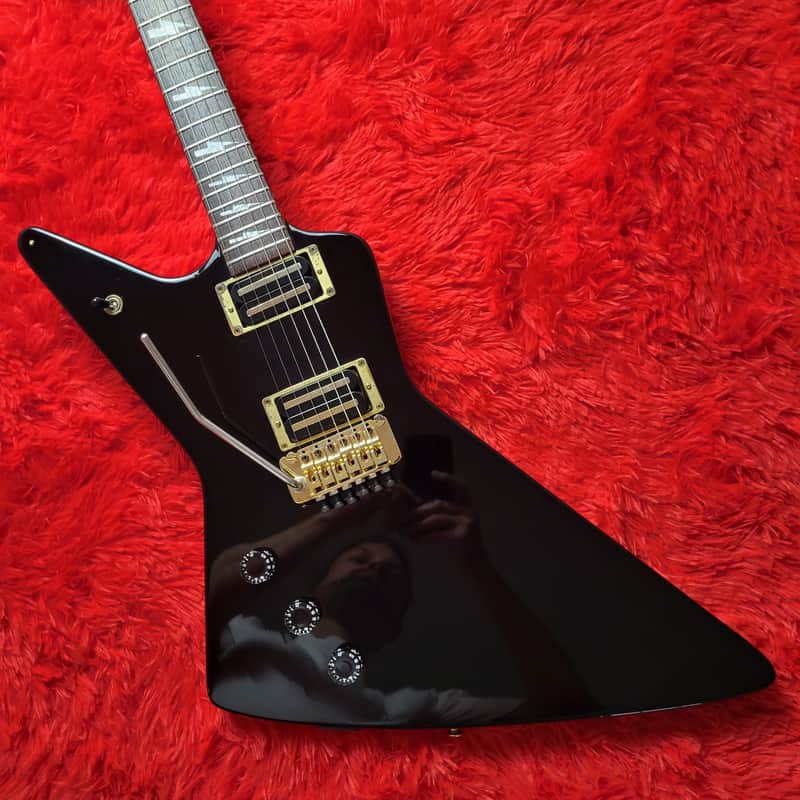 Rare Fernandes EX-85L Left Handed 1984 - Black - Explorer - Lightning Bolt Inlays - Set Neck - Made In Japan MIJ image 1