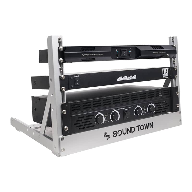2PF-6A | 6U Aluminum 2-Post Desktop Open-Frame Rack for PA, Audio/Video, Network Switches, Routers, Patch Panels, Angle Adjustable image 1