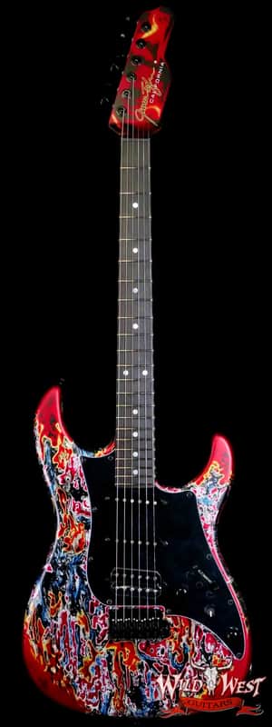 James Tyler USA Studio Elite HD-X Roasted Maple Neck Gaboon Ebony Fingerboard Burning Water with Faux Matching Headstock 7.50 lbs