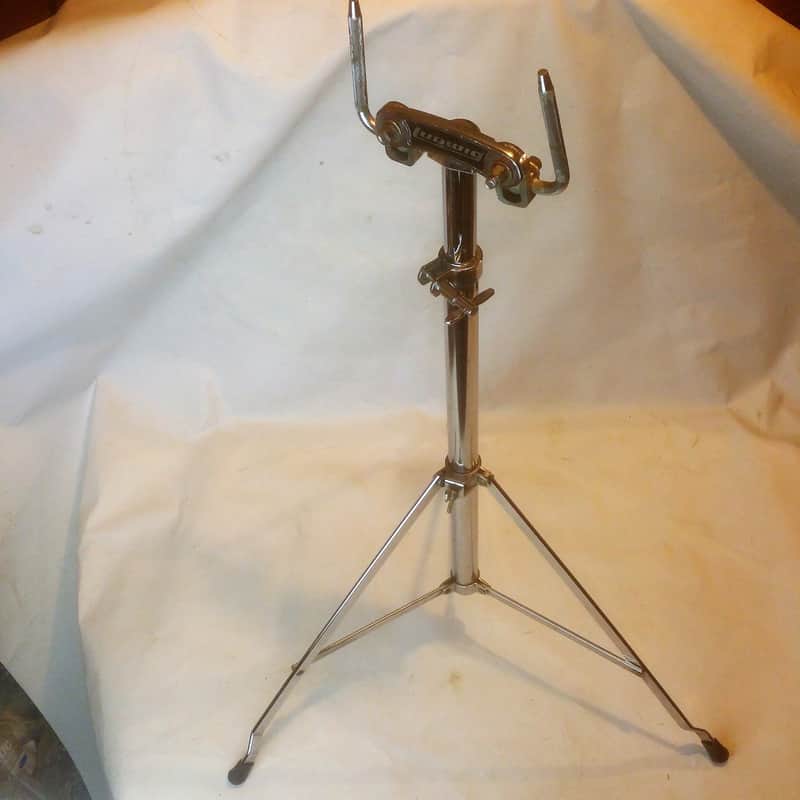 *Ludwig Double Tom Drum Mount Stand Holder Vintage 70s L-Arm Posts Chrome USA* image 1