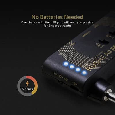 Valeton Rushead Max USB Chargable Portable Pocket Guitar Bass Headphone Amp Carry-On Bedroom Plug-In Multi-Effects image 5