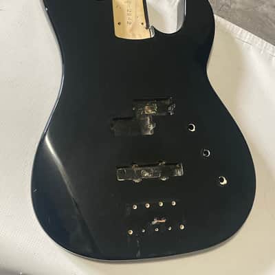 1980's Japan Charvel Jackson Model 2B P & J Black Bass Guitar Body image 3