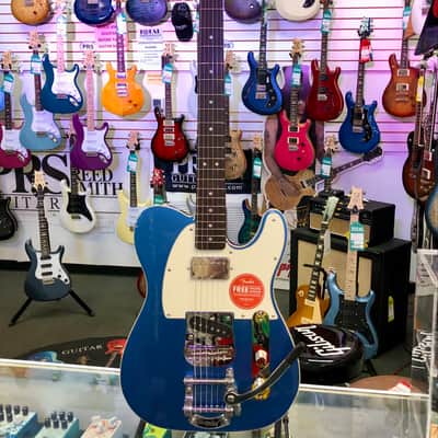 Squier Classic Vibe Custom Telecaster SH with Bigsby, Parchment Pickguard, Lake Placid Blue image 1