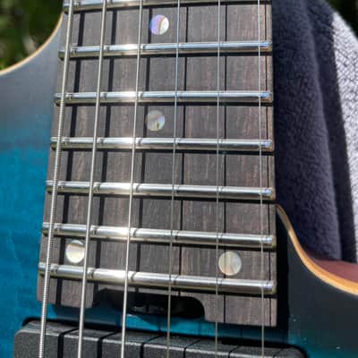 ESP USA M-II FR Black Aqua Burst Satin 2023 - OHSC- Excellent image 4