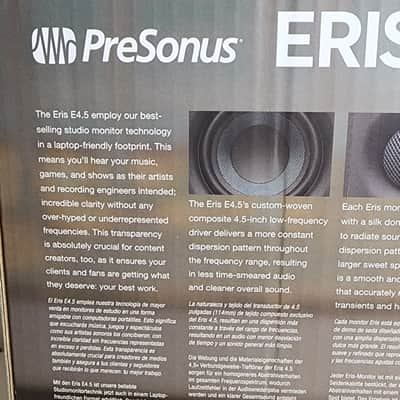 PreSonus Eris E4.5 Studio Monitors 2-Way Powered 4.5" Active Media - New in Box image 9