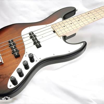 Sadowsky MetroLine 21-Fret Vintage J/J Bass, Swamp Ash Body, Maple Fingerboard, 5-String - Almond Sunburst Transparent Satin image 1